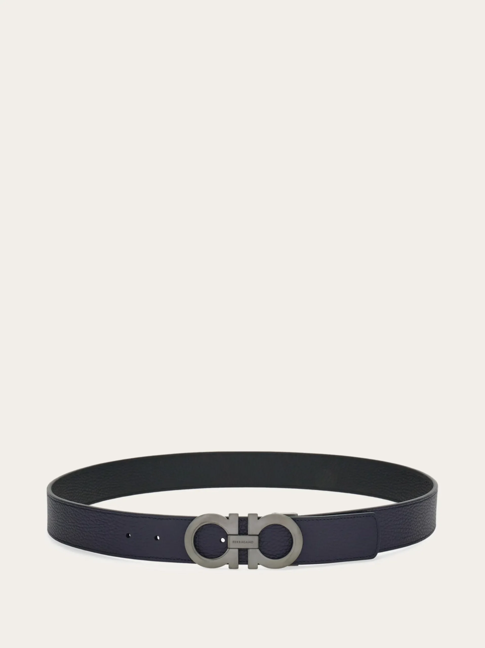 Reversible and adjustable Gancini belt - Men