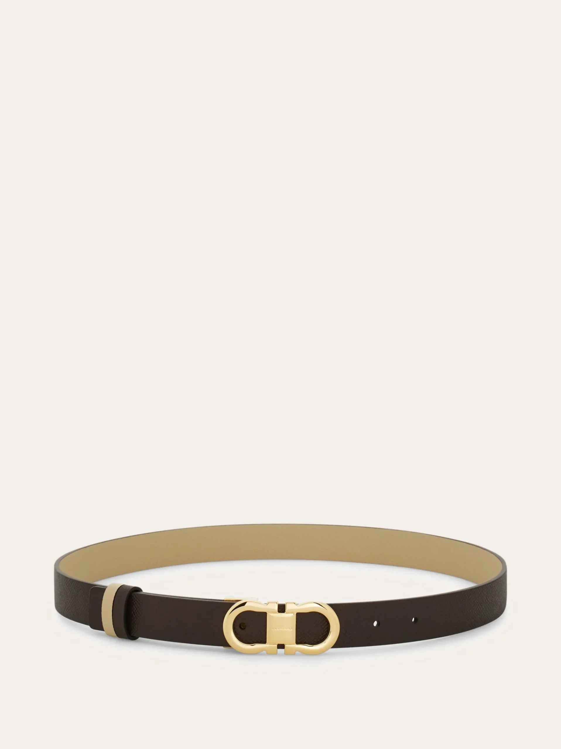 Reversible and adjustable Gancini belt - Women