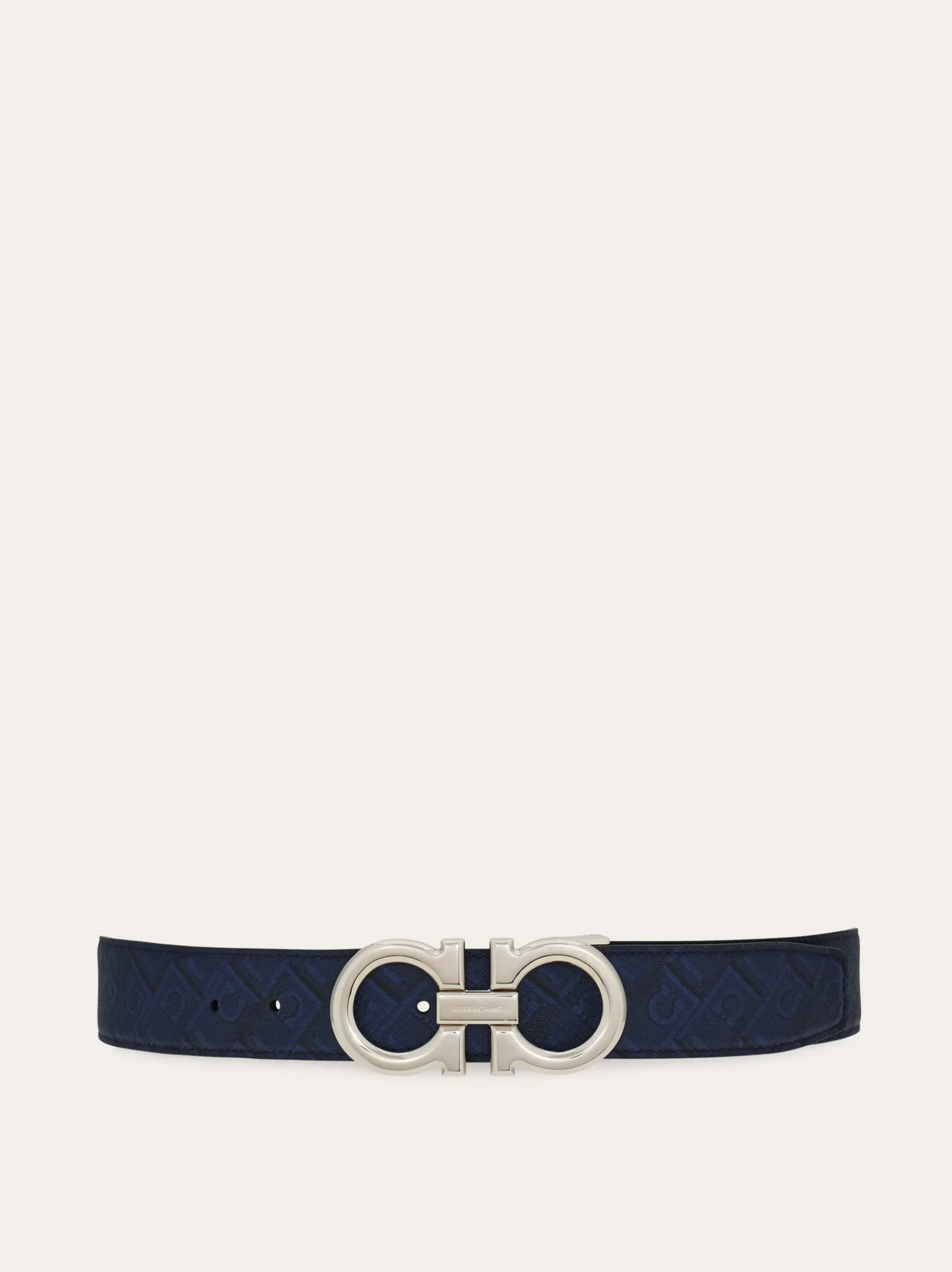 Reversible and adjustable Gancini belt - Men