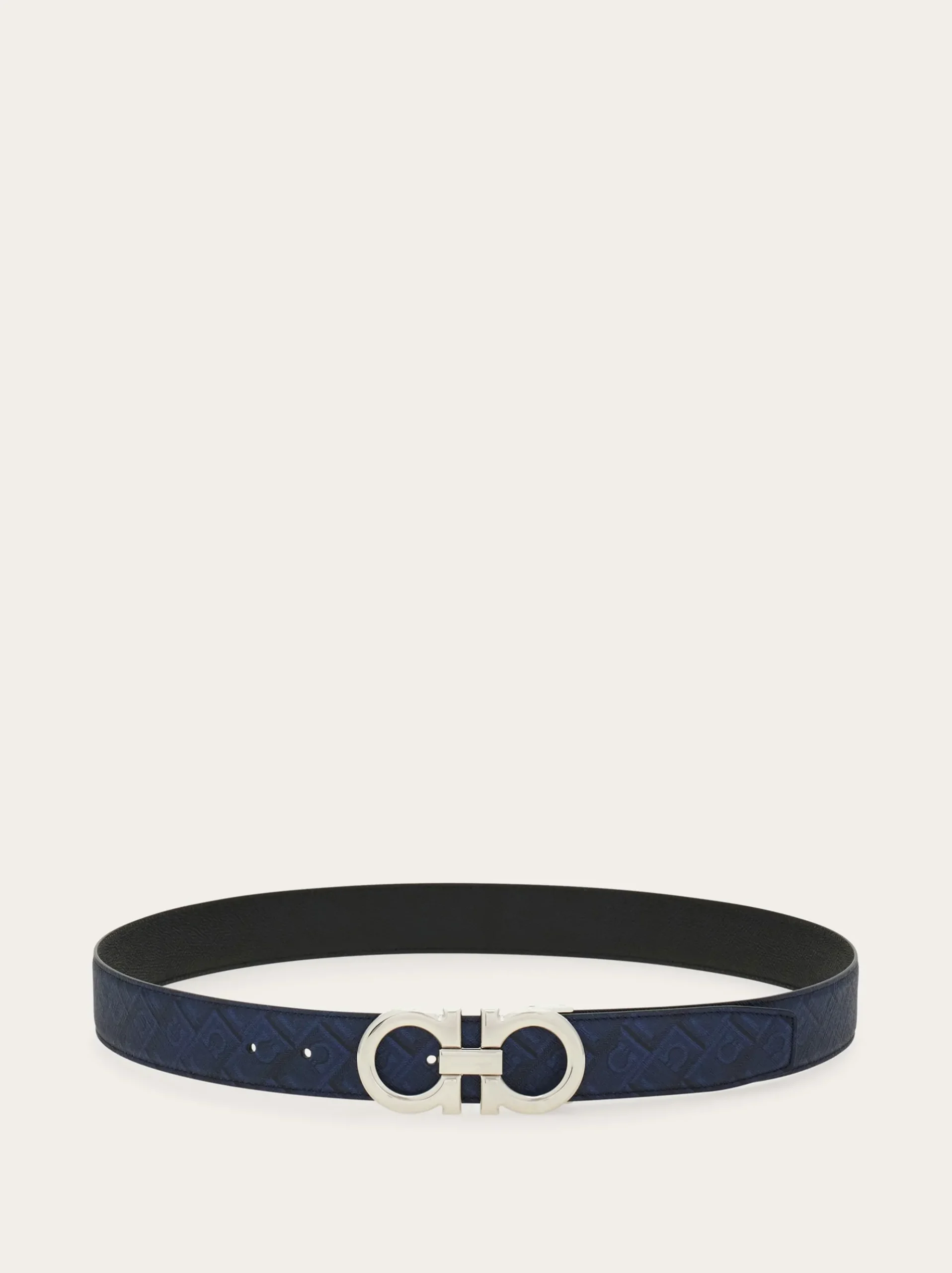 Reversible and adjustable Gancini belt - Men
