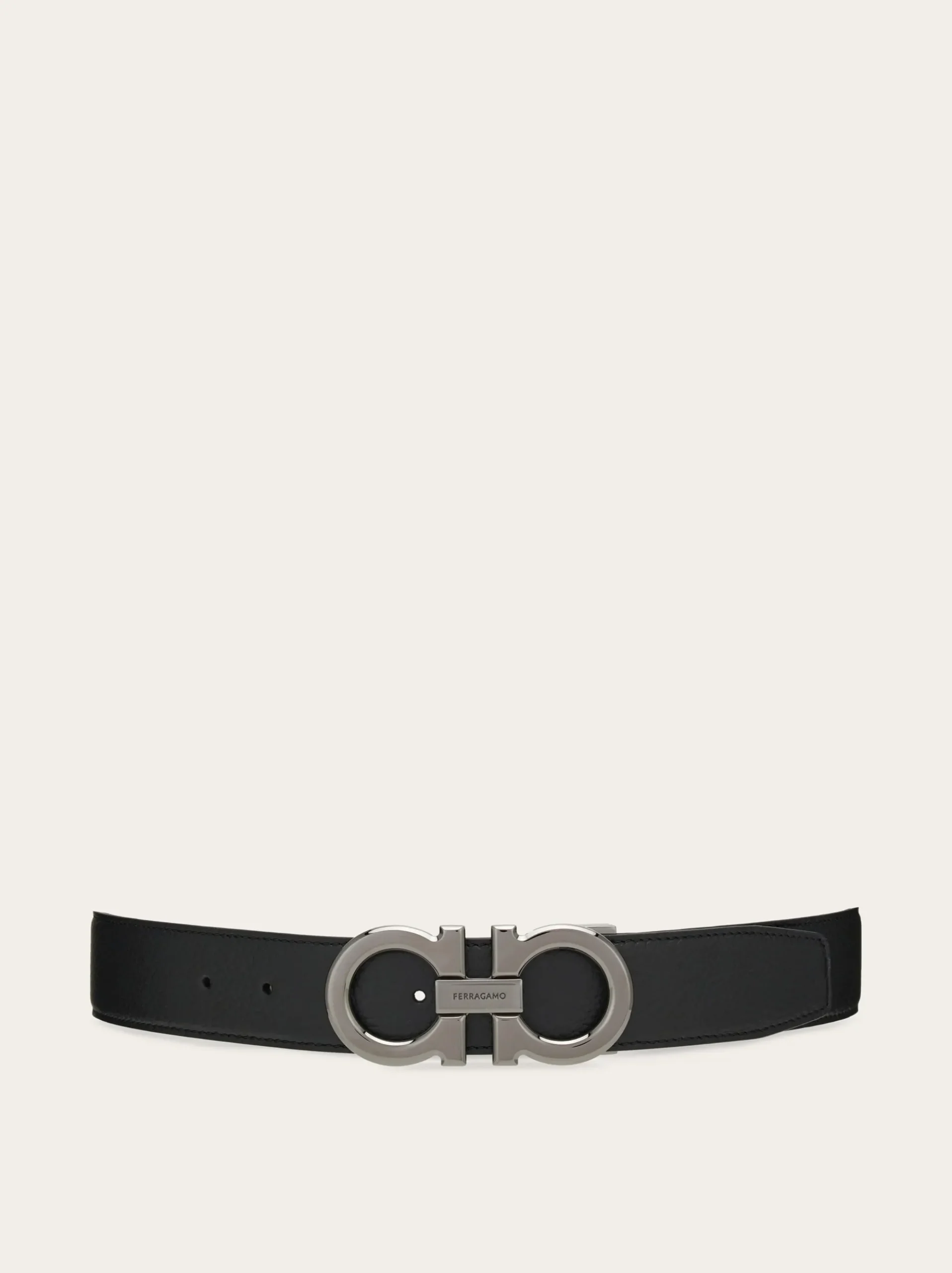Reversible and adjustable Gancini belt - Men