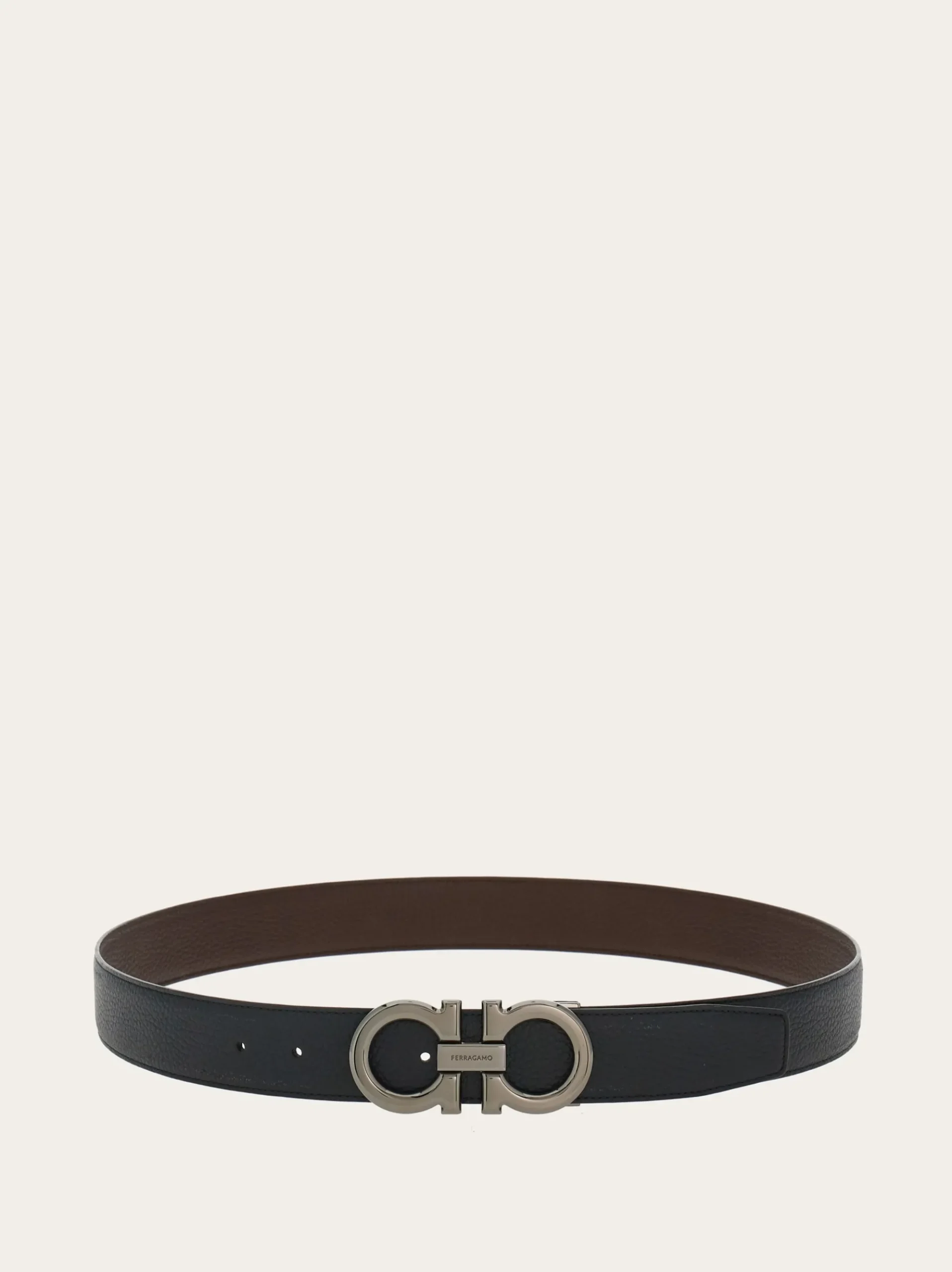 Reversible and adjustable Gancini belt - Men