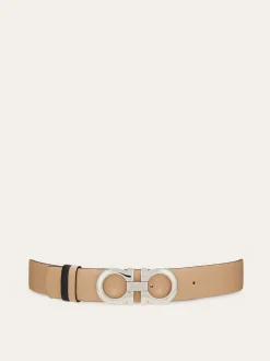 Reversible and adjustable Gancini belt - Women