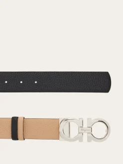 Reversible and adjustable Gancini belt - Women