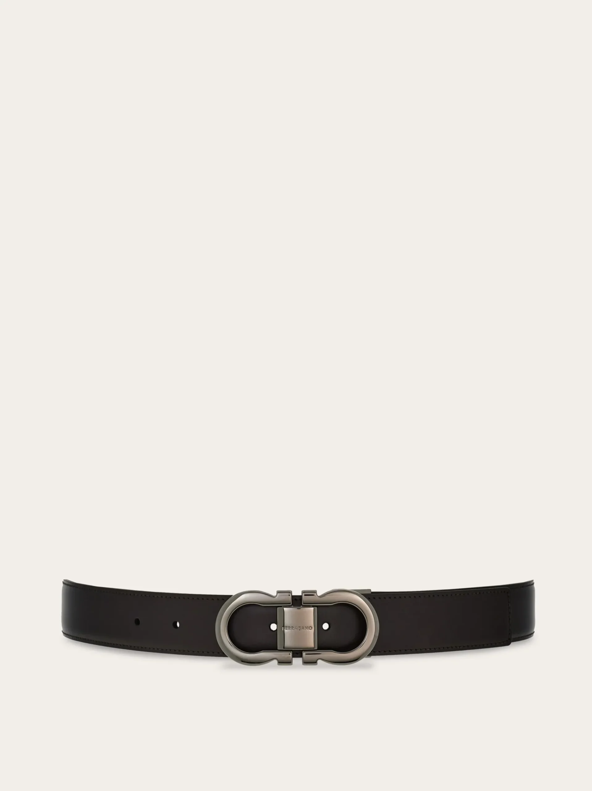 Reversible and adjustable Gancini belt - Men