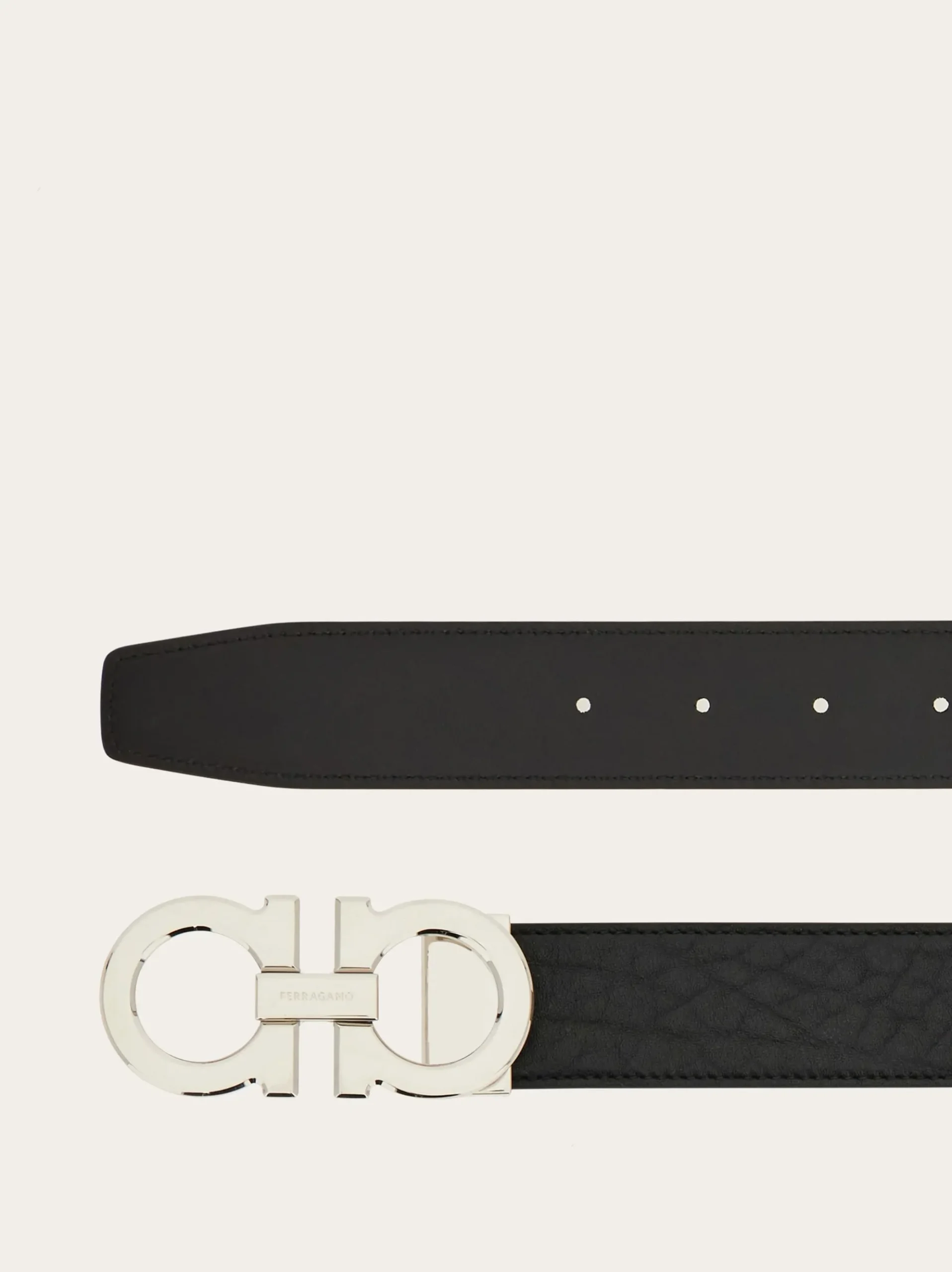 Reversible and adjustable Gancini belt - Men