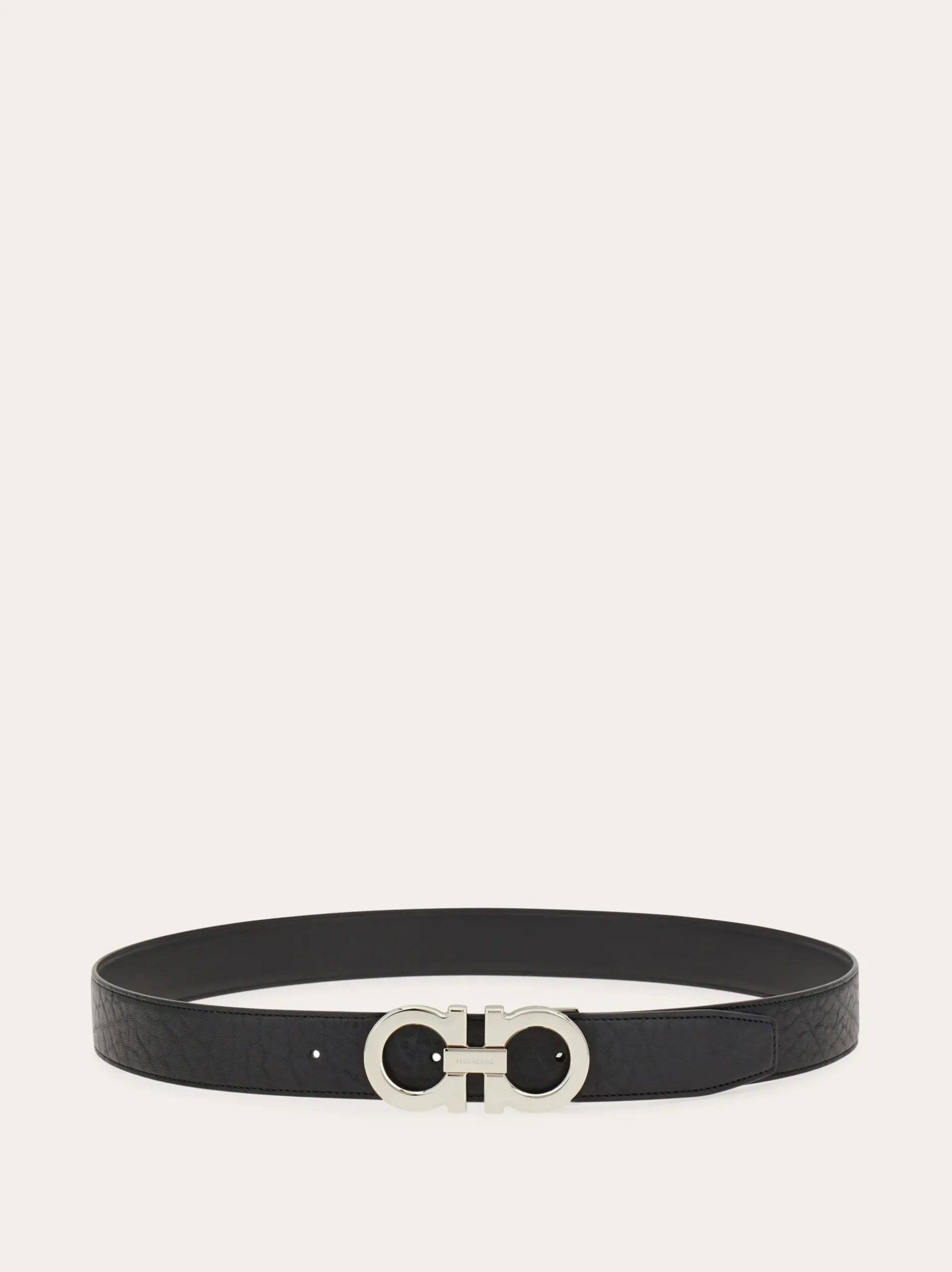 Reversible and adjustable Gancini belt - Men