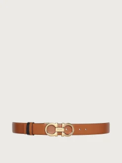 Reversible and adjustable Gancini belt - Women