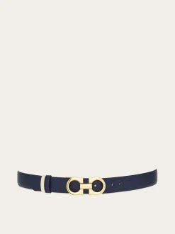 Reversible and adjustable Gancini belt - Women