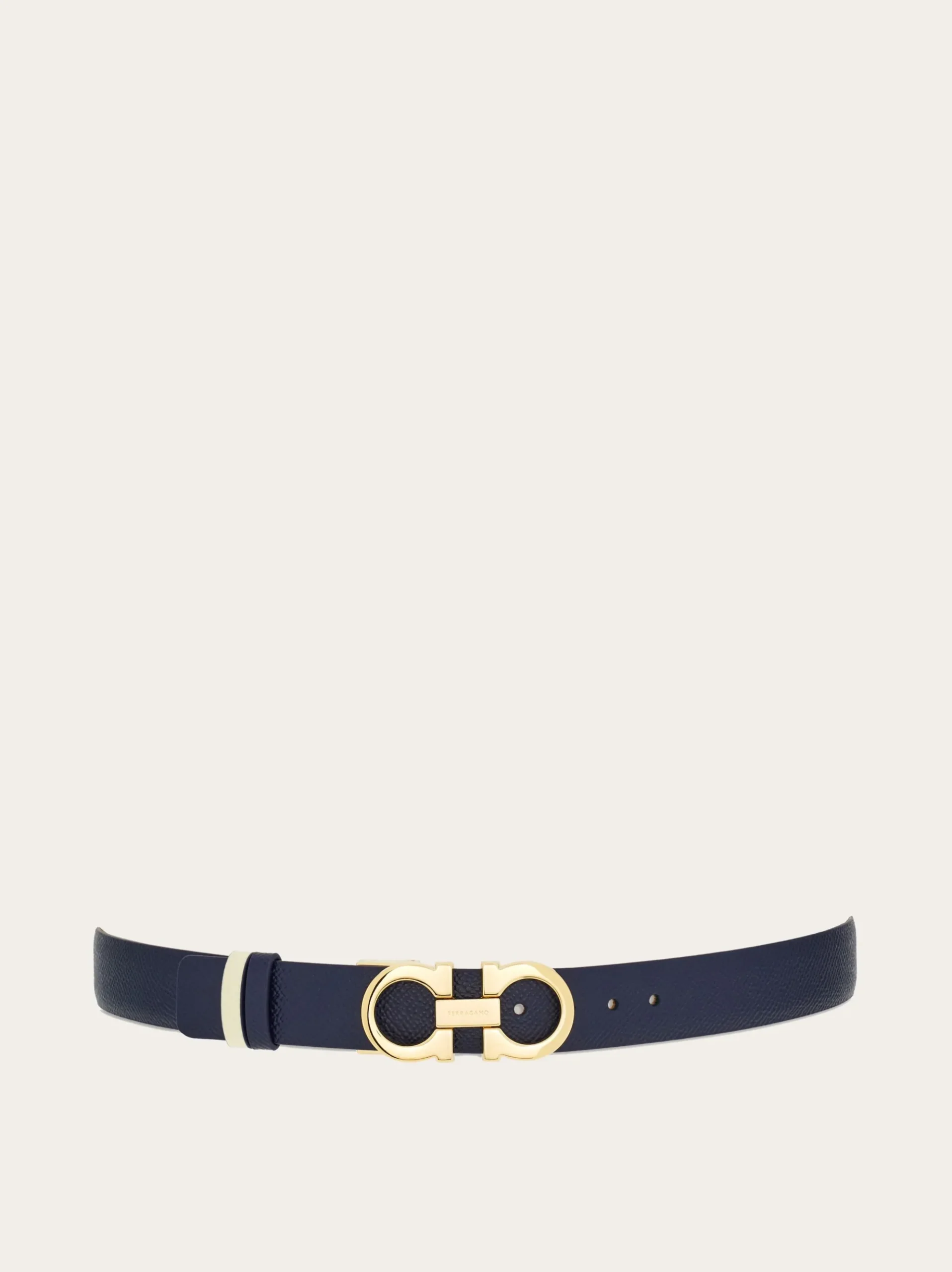 Reversible and adjustable Gancini belt - Women
