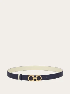 Reversible and adjustable Gancini belt - Women