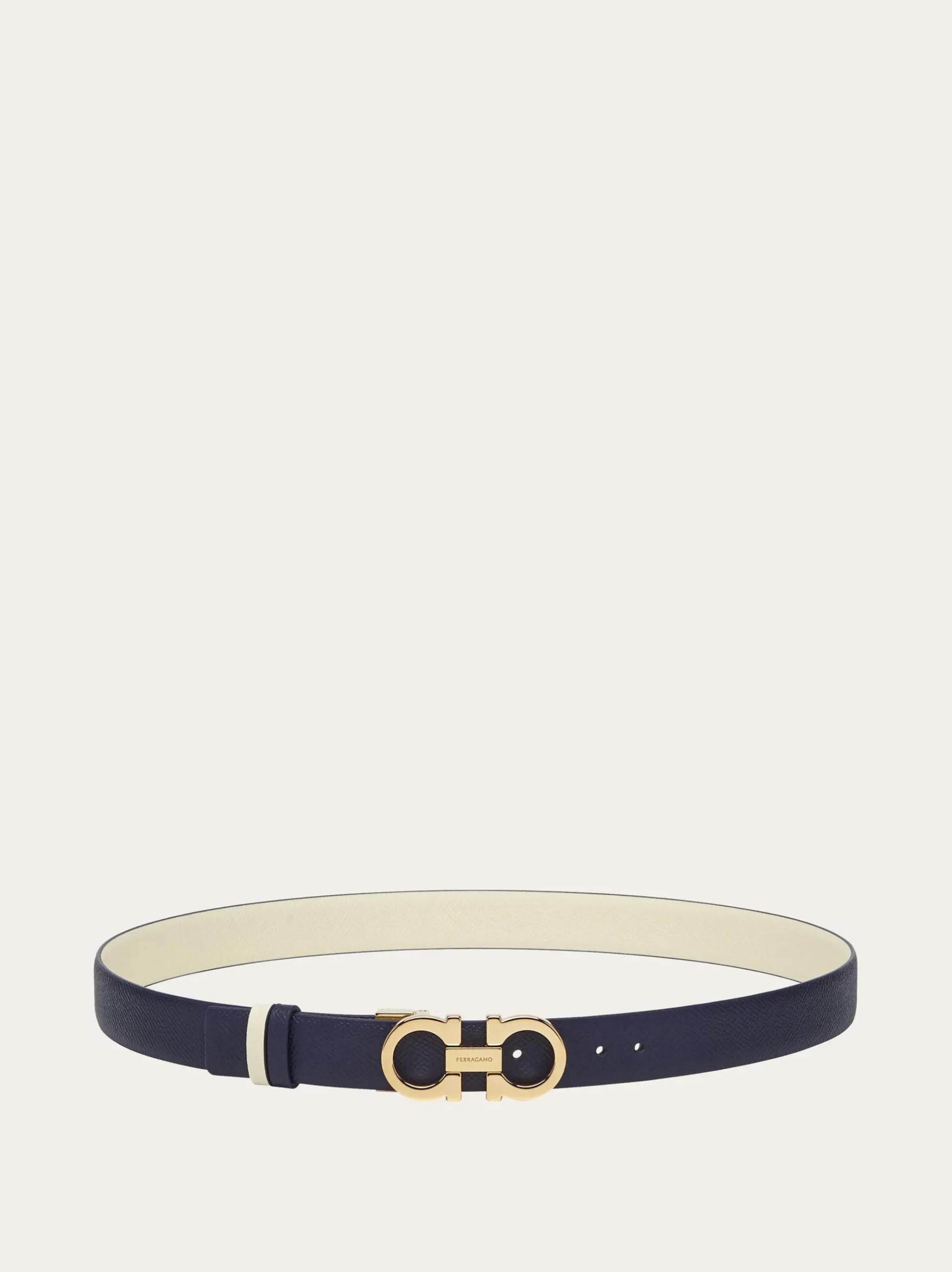 Reversible and adjustable Gancini belt - Women