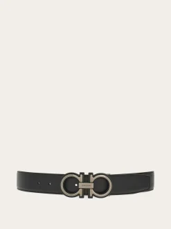 Reversible and adjustable Gancini belt - Men
