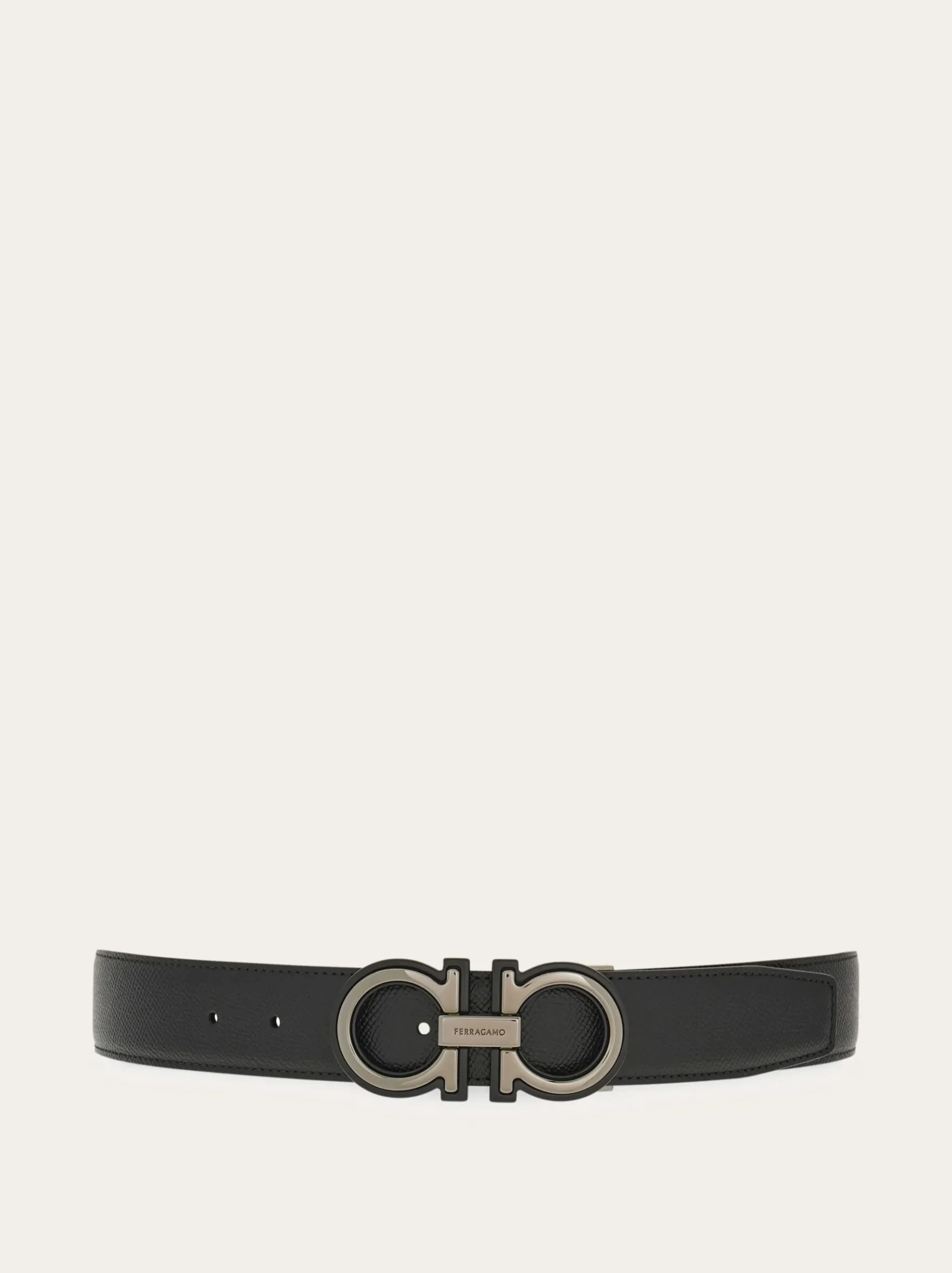 Reversible and adjustable Gancini belt - Men