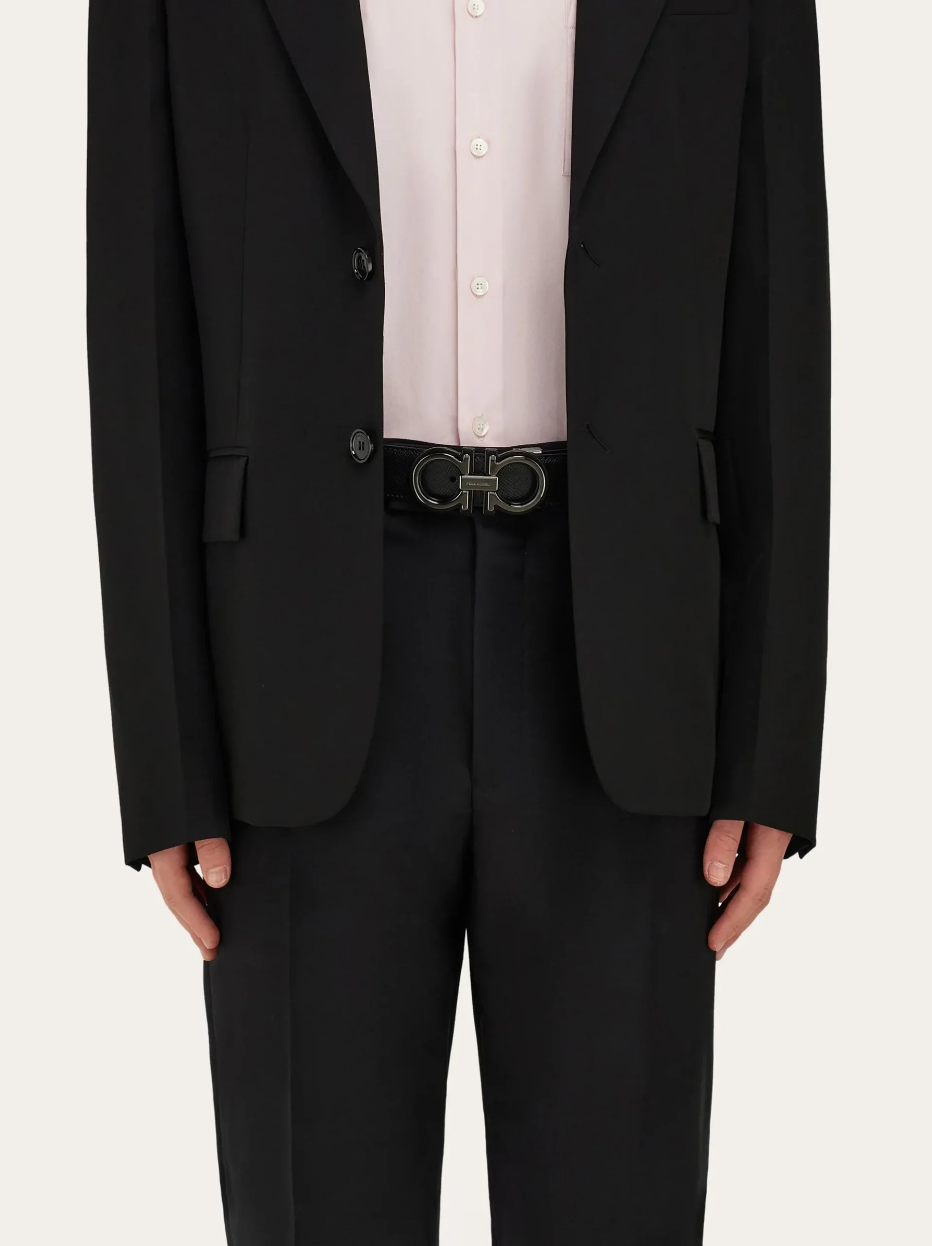 Reversible and adjustable Gancini belt - Men