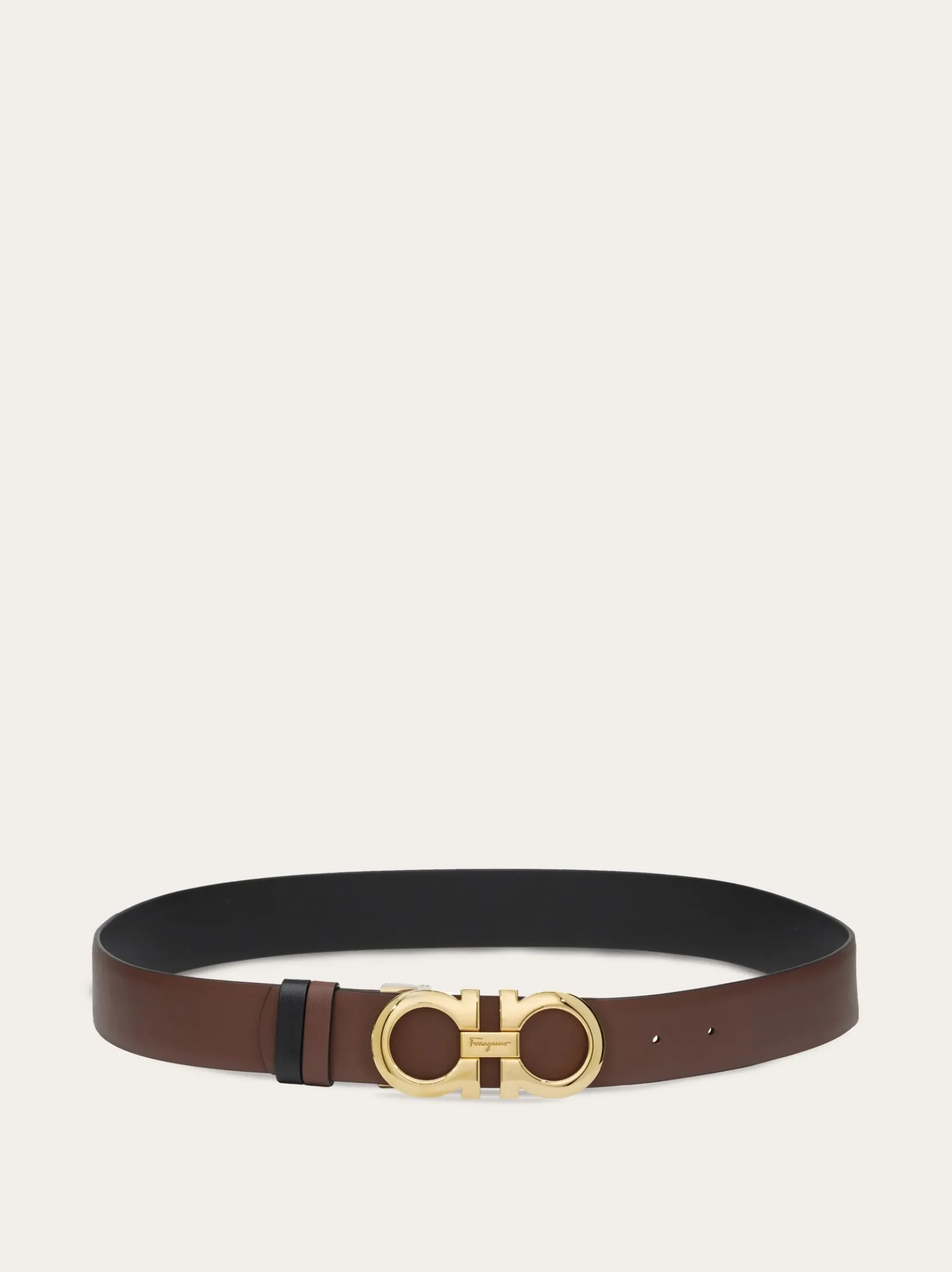 Reversible and adjustable Gancini belt - Women