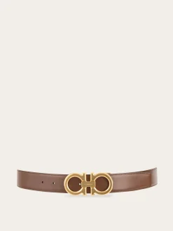 Reversible and adjustable Gancini belt - Men