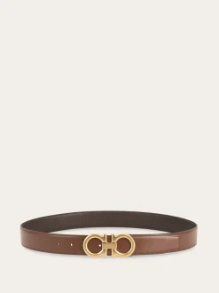 Reversible and adjustable Gancini belt - Men