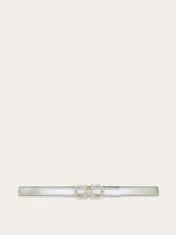 Reversible and adjustable Gancini belt - Women