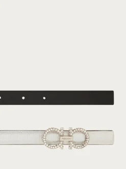 Reversible and adjustable Gancini belt - Women