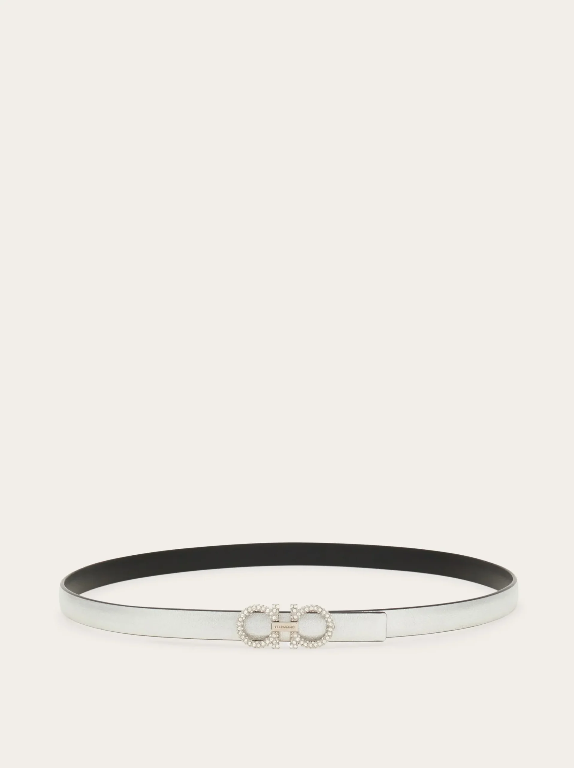 Reversible and adjustable Gancini belt - Women