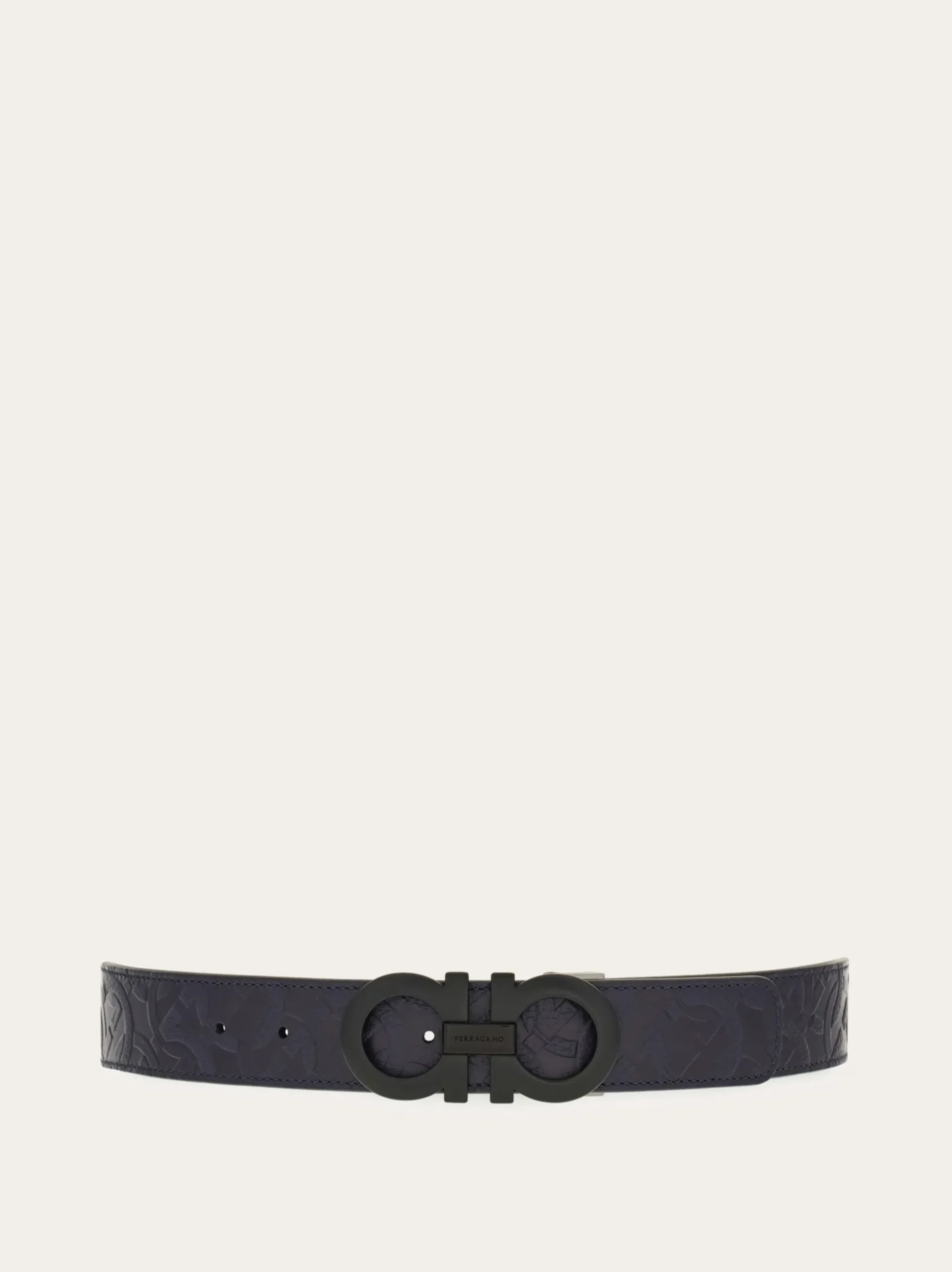 Reversible and adjustable Gancini belt - Men