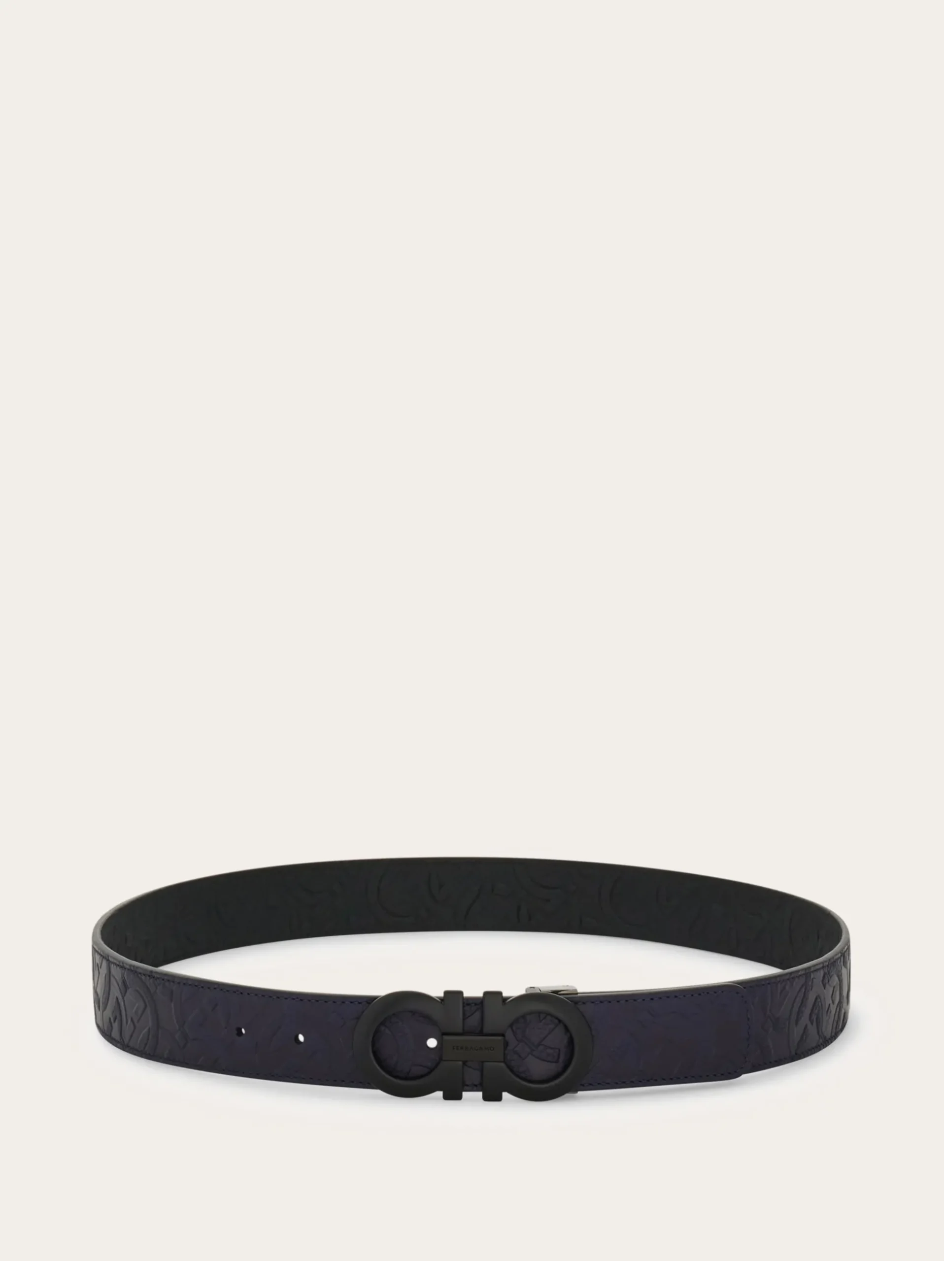 Reversible and adjustable Gancini belt - Men