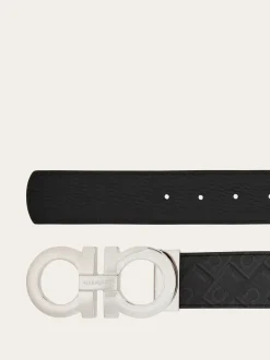 Reversible and adjustable Gancini belt - Men