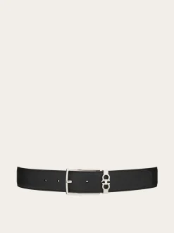 Reversible and adjustable Gancini belt - Men