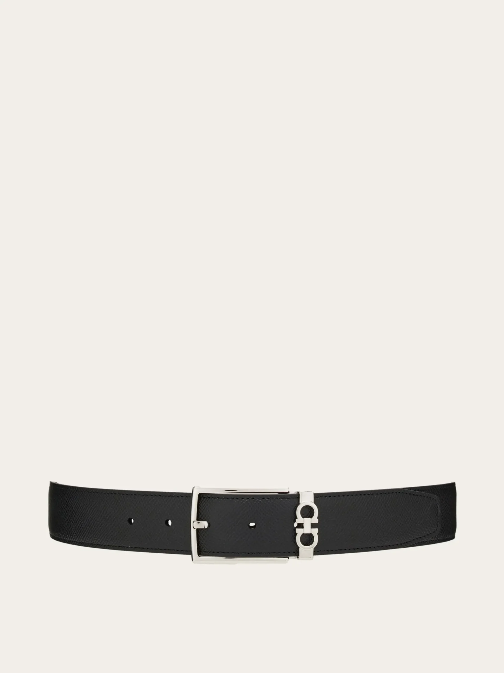 Reversible and adjustable Gancini belt - Men
