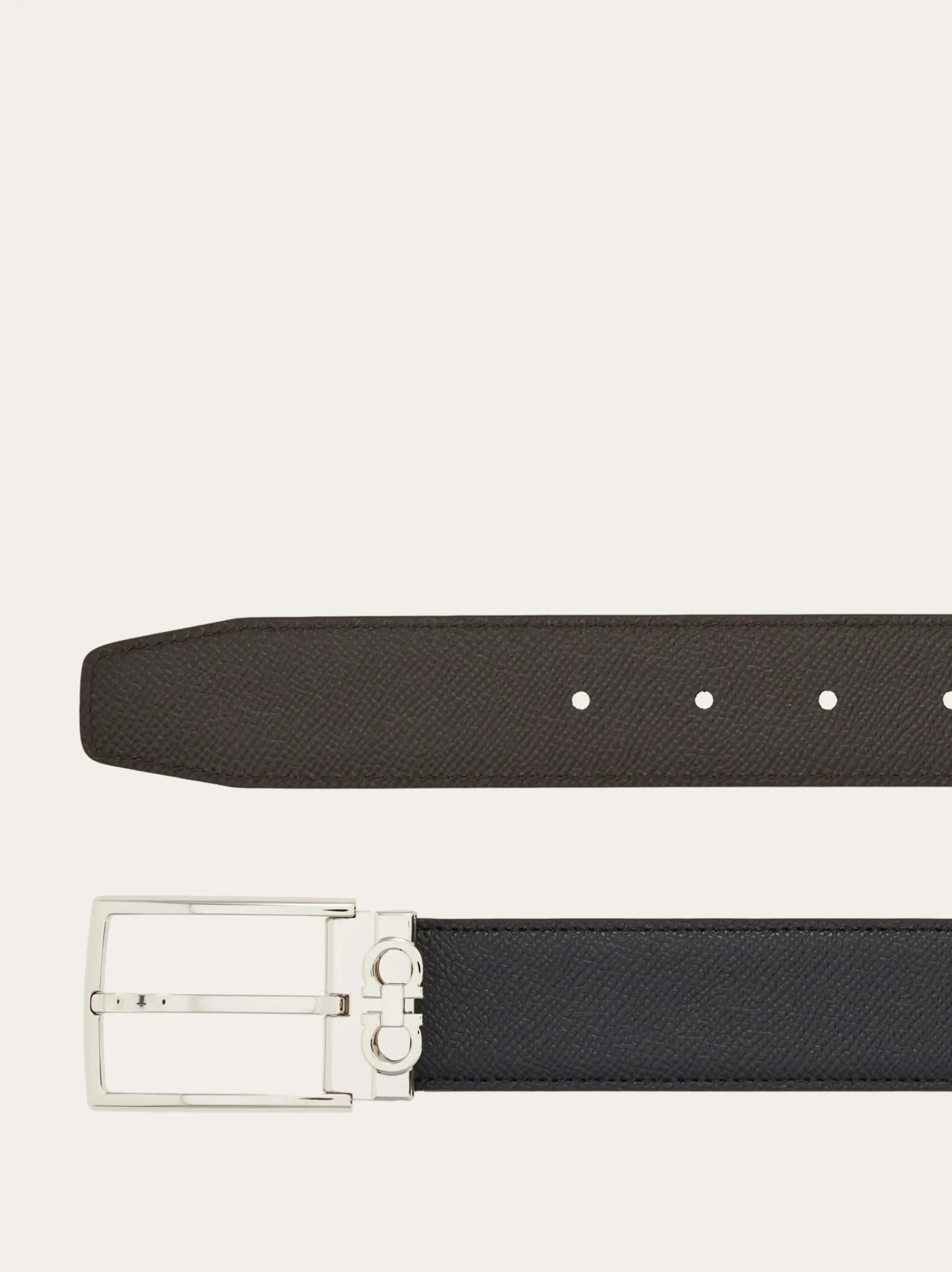 Reversible and adjustable Gancini belt - Men