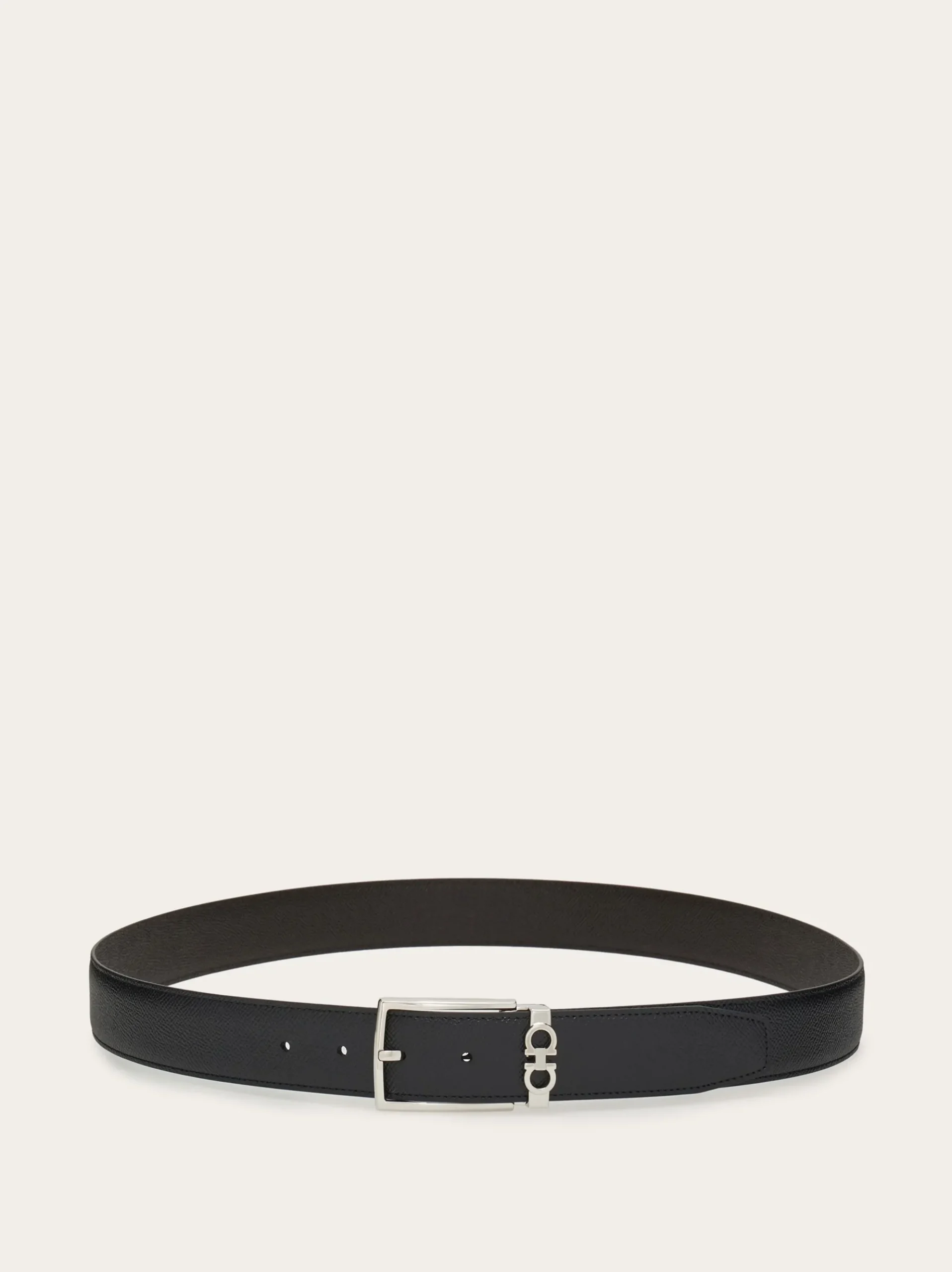 Reversible and adjustable Gancini belt - Men