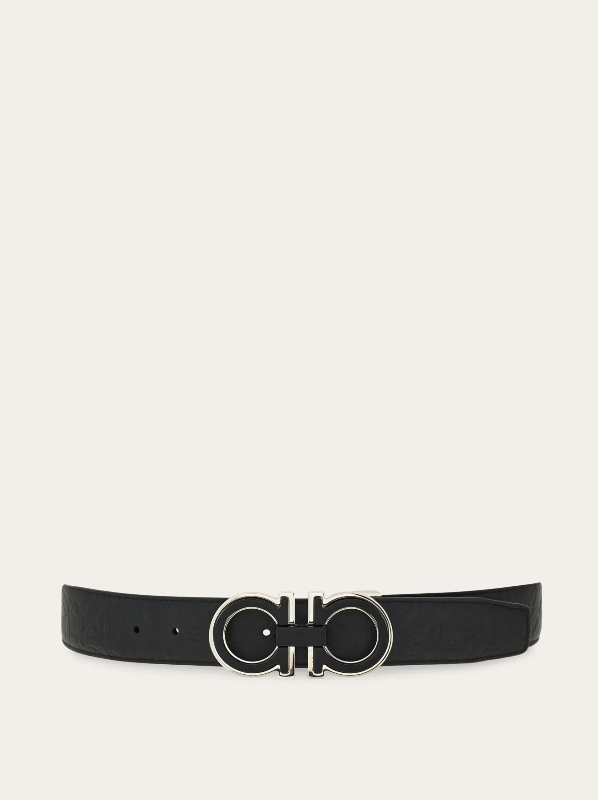 Reversible and adjustable Gancini belt - Men