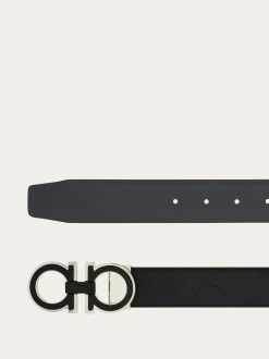 Reversible and adjustable Gancini belt - Men
