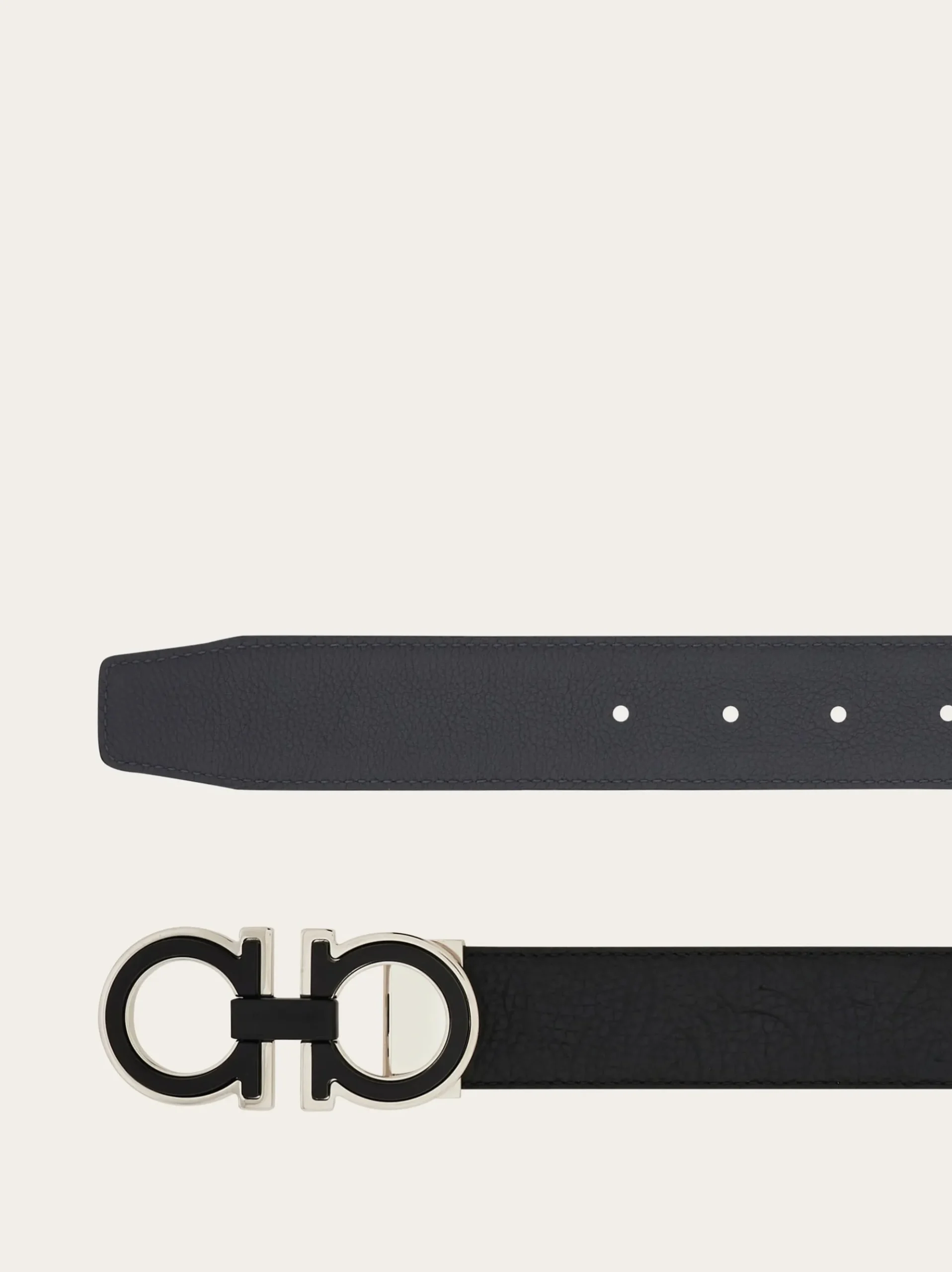 Reversible and adjustable Gancini belt - Men