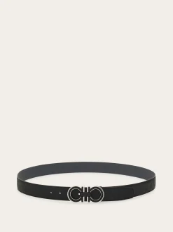 Reversible and adjustable Gancini belt - Men