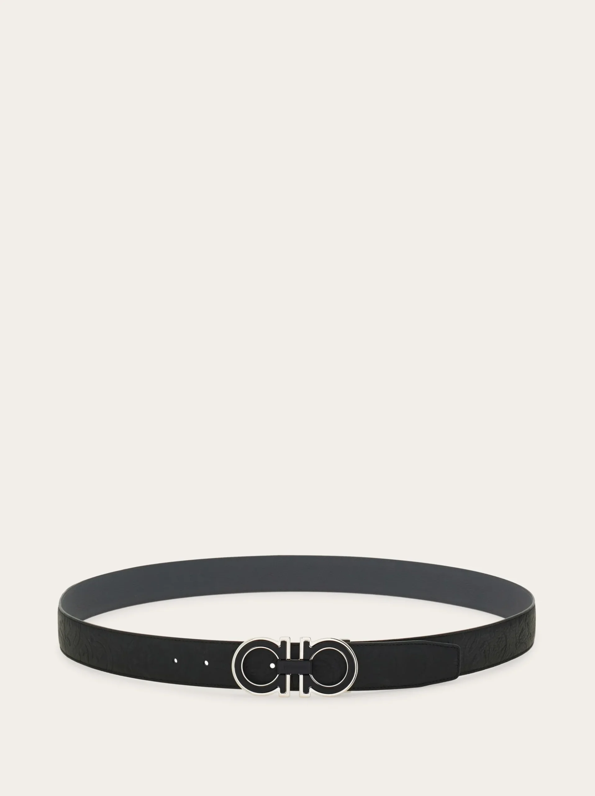 Reversible and adjustable Gancini belt - Men