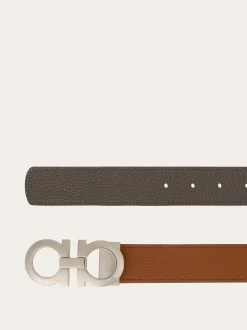 Reversible and adjustable Gancini belt - Men