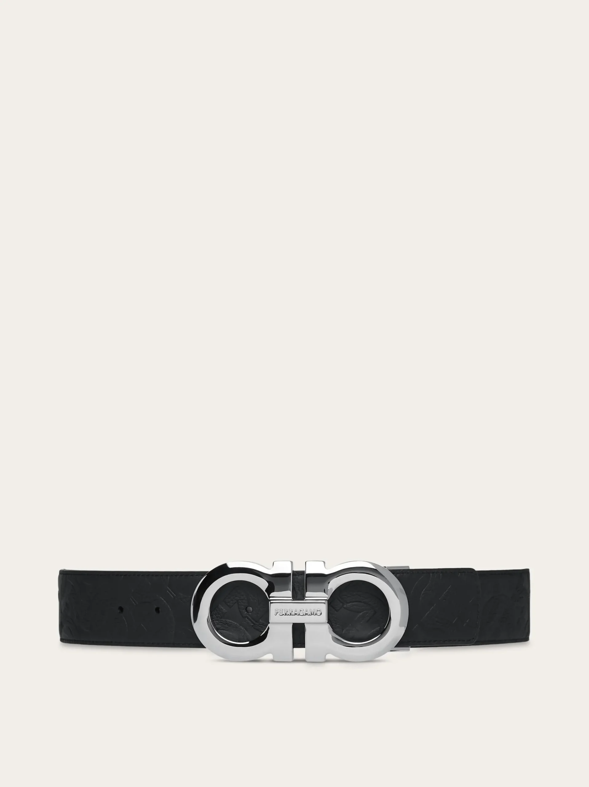 Reversible and adjustable Gancini belt - Men