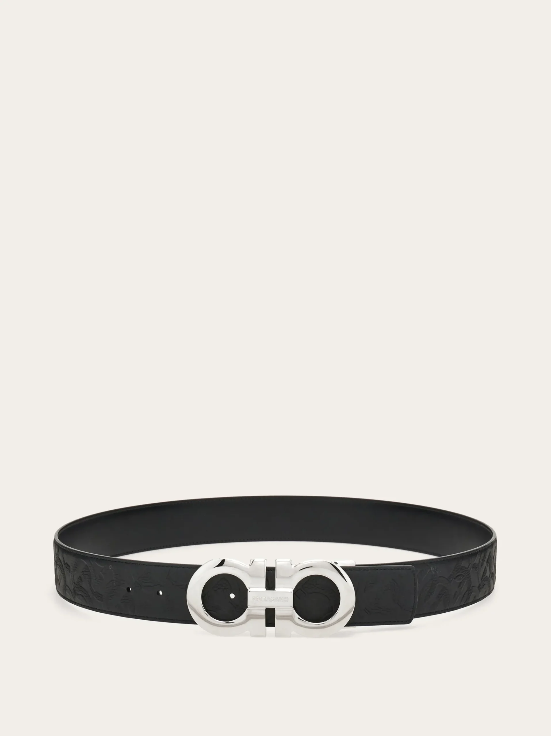 Reversible and adjustable Gancini belt - Men