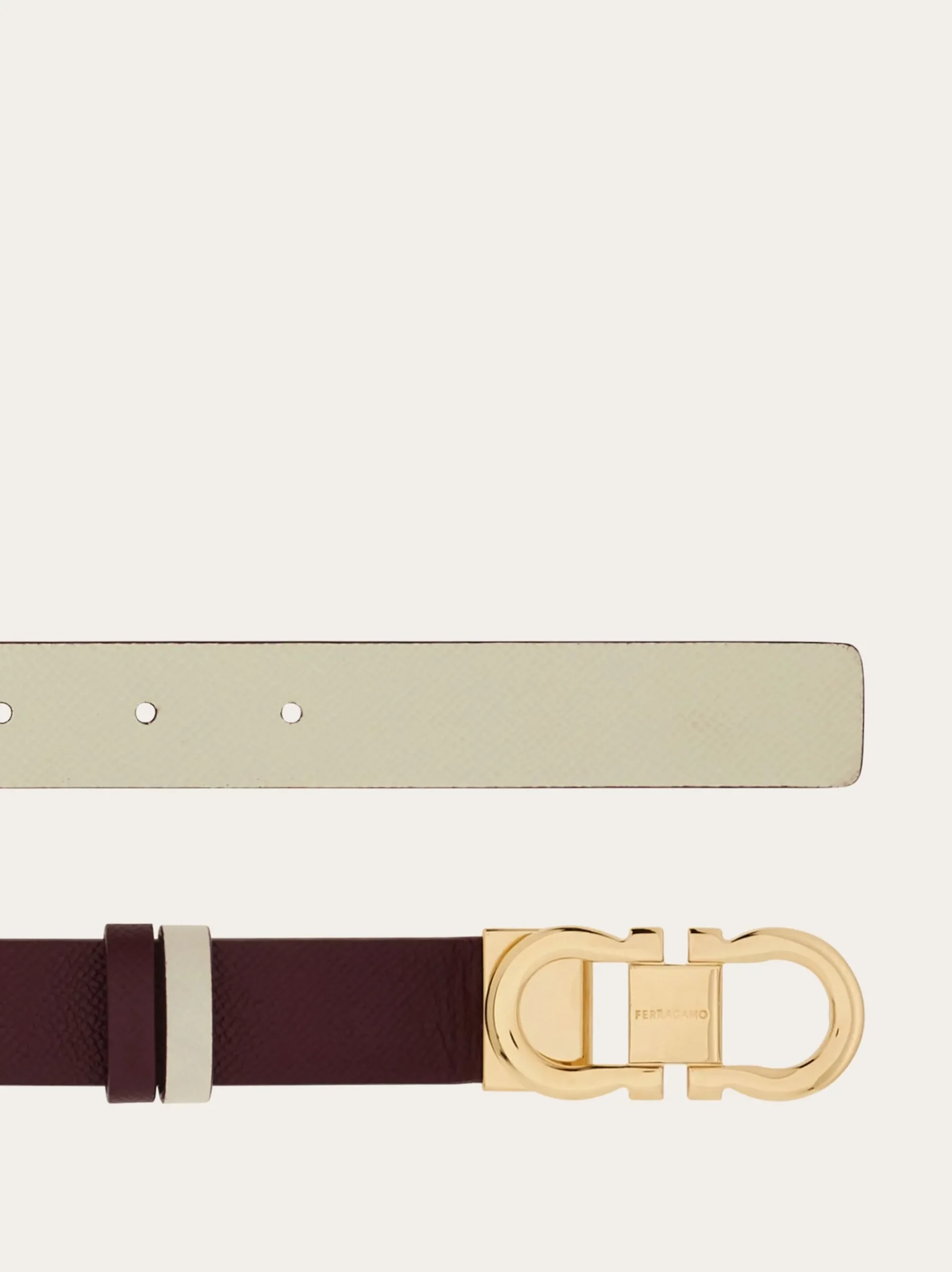 Reversible and adjustable Gancini belt - Women