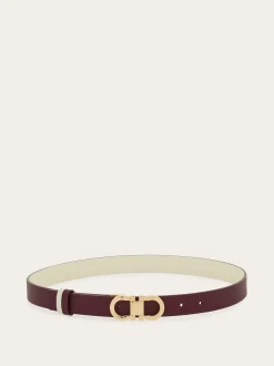 Reversible and adjustable Gancini belt - Women