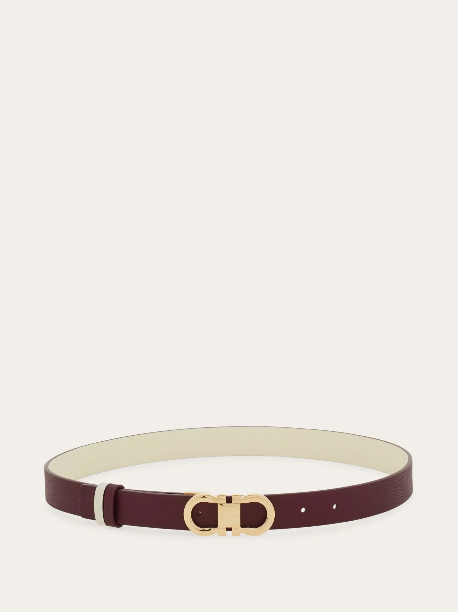 Reversible and adjustable Gancini belt - Women