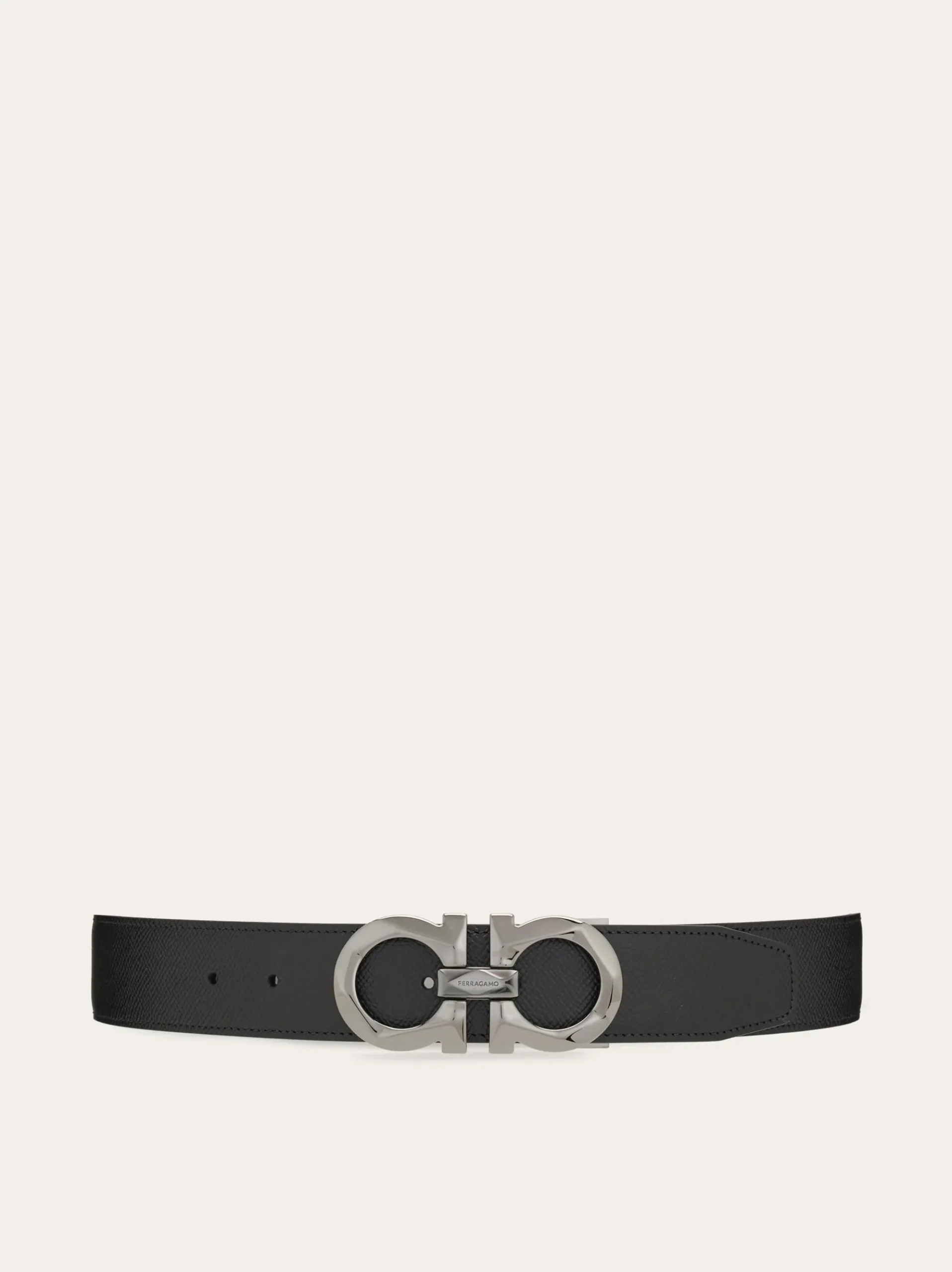Reversible and adjustable Gancini belt - Men