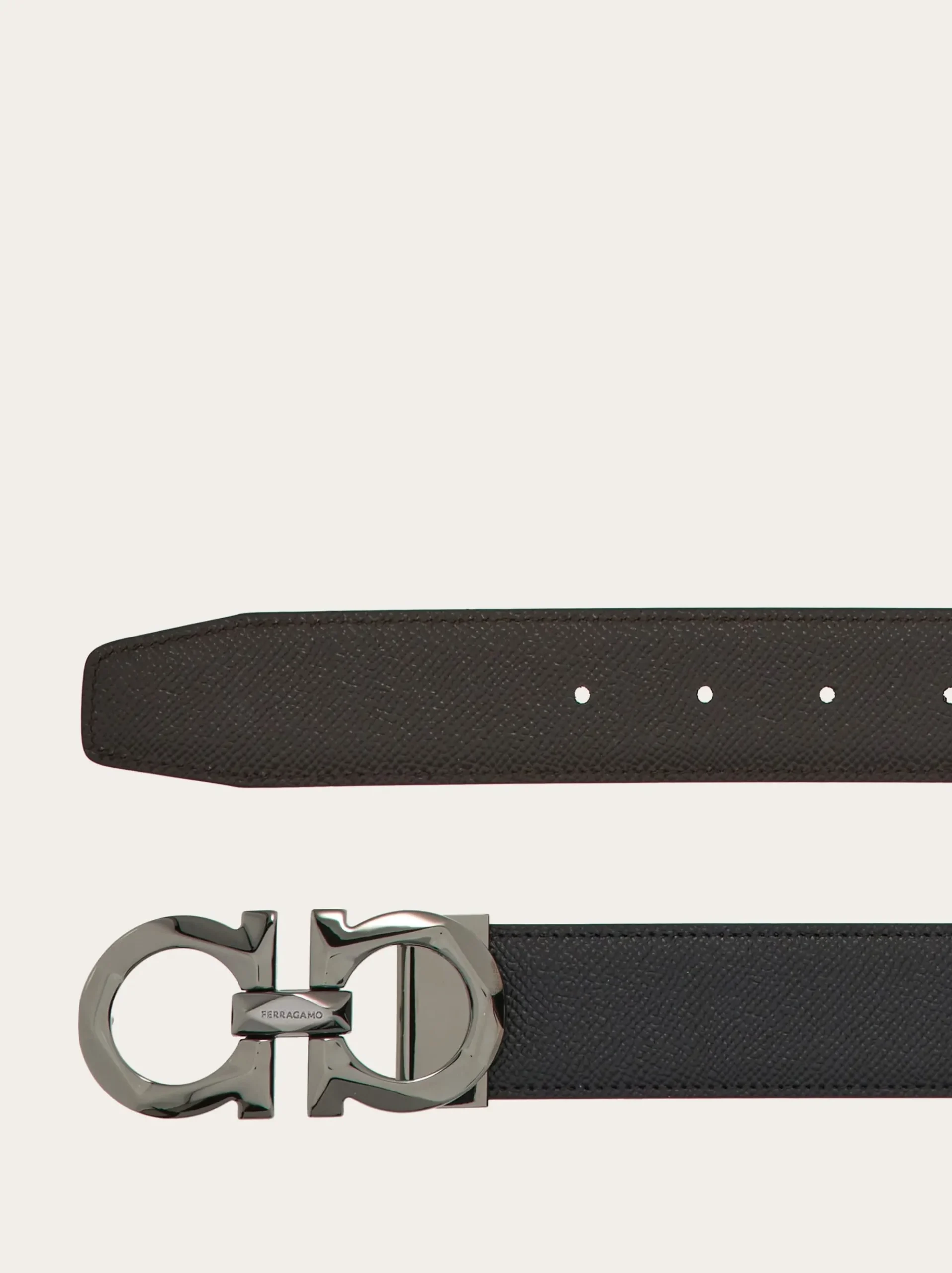 Reversible and adjustable Gancini belt - Men