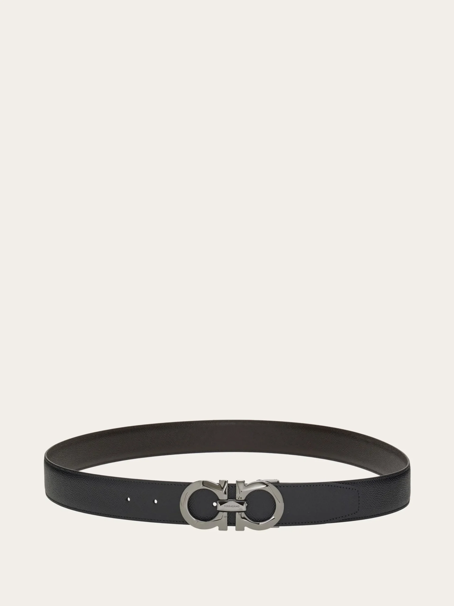 Reversible and adjustable Gancini belt - Men