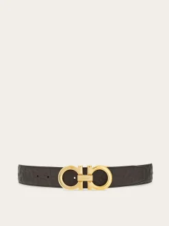 Reversible and adjustable Gancini belt - Men