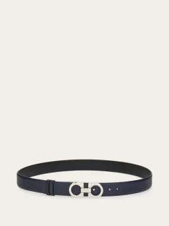 Reversible and adjustable Gancini belt - Women