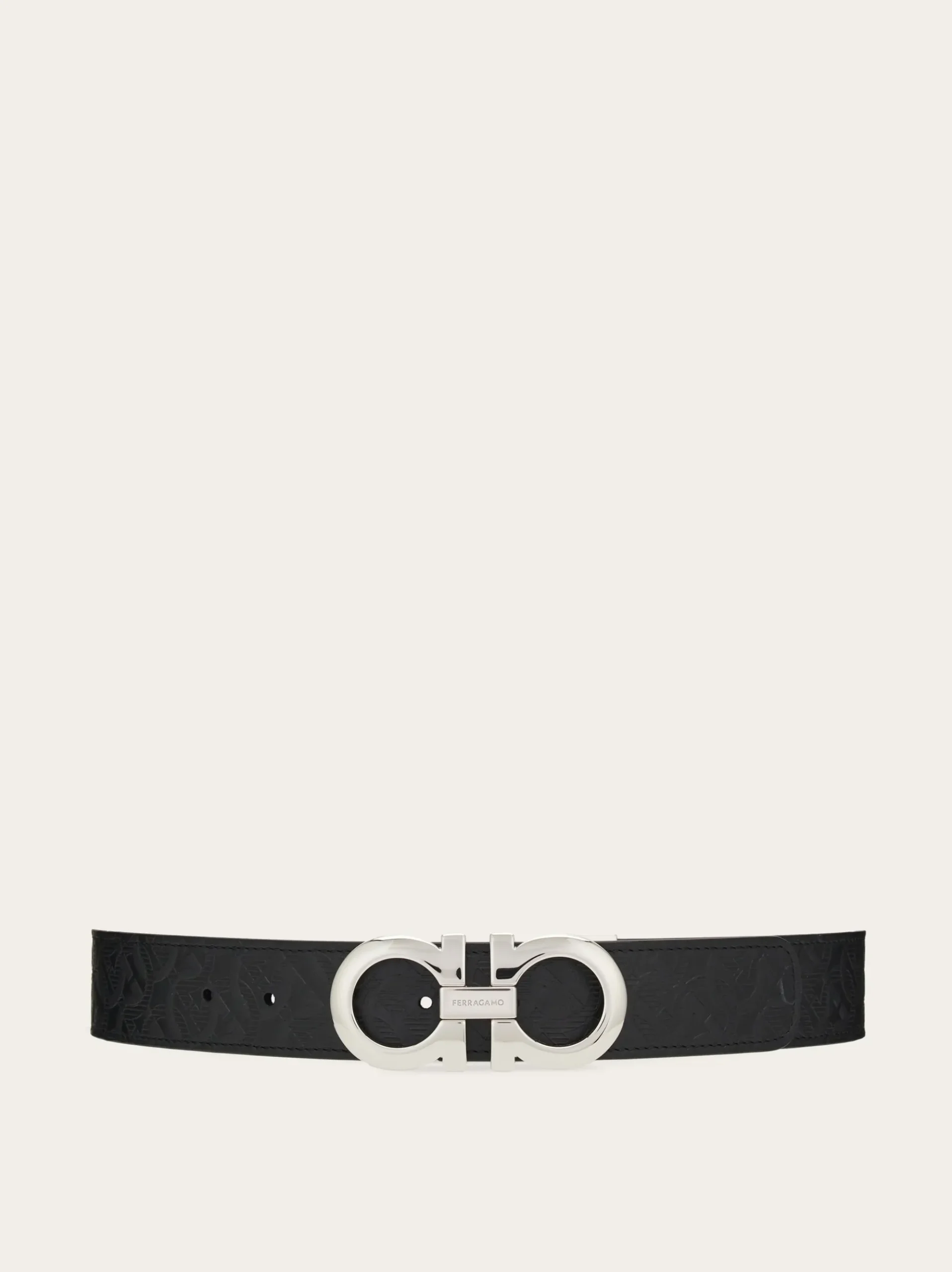 Reversible and adjustable Gancini belt - Men