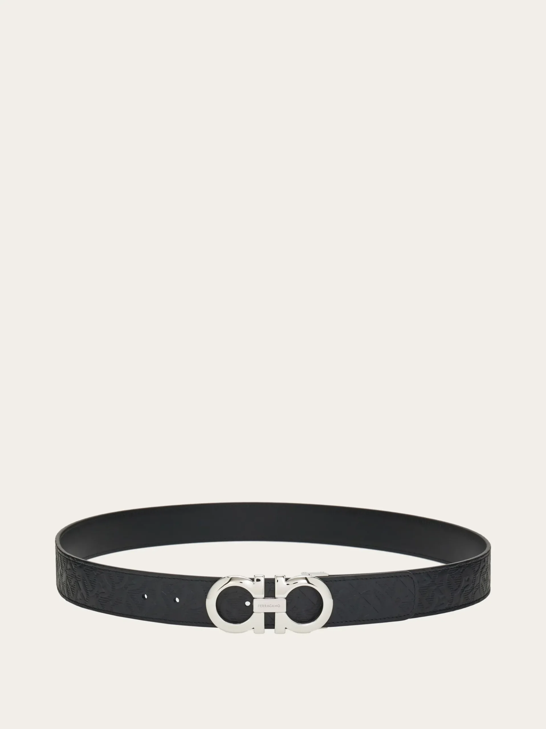 Reversible and adjustable Gancini belt - Men